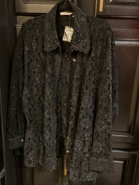Soft Surroundings Lace Button Front top jacket